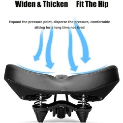 XANES leveä PU-nahkainen ylimitoitettu polkupyörän satula geelipehmusteella