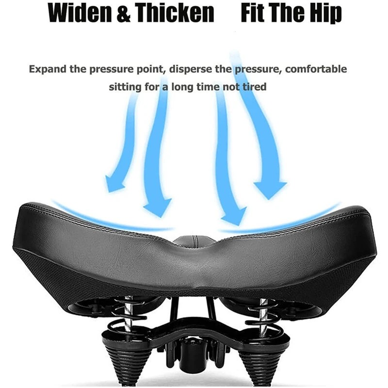 XANES leveä PU-nahkainen ylimitoitettu polkupyörän satula geelipehmusteella