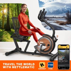 Bominfit BM5 magneettinen makuuasentoinen kuntopyörä ultrahiljainen 4kg:n vauhtipyörä 16 vastustasoa 150kg kantavuus