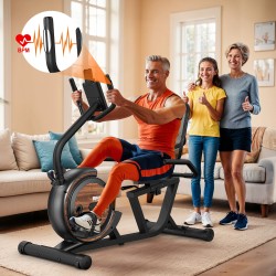 Bominfit BM5 magneettinen makuuasentoinen kuntopyörä ultrahiljainen 4kg:n vauhtipyörä 16 vastustasoa 150kg kantavuus