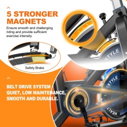 Bominfit FS50 magneettinen sisäpyörä 6 kg vauhtipyörä hiljainen sovellusyhteys led-näyttö sykeantureilla