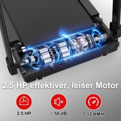 Bominfit JK1608N-8 taittuva juoksumatto 2,5 hv 12 km/h, LED-näyttö, älyappi, mukiteline, 120 kg