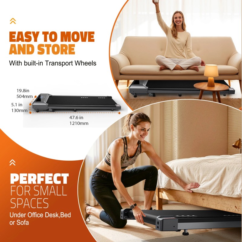 Bominfit FW-1 Pro kompakti juoksumatto 6,5% kaltevuus, 2,25 hv hiljainen moottori, kaukosäädin, sovellusohjaus