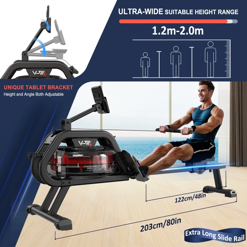 Bominfit V-W4 vesisoutulaite taitettava 28 litran säiliöllä 6 vastustasoa 160 kilon kantavuus