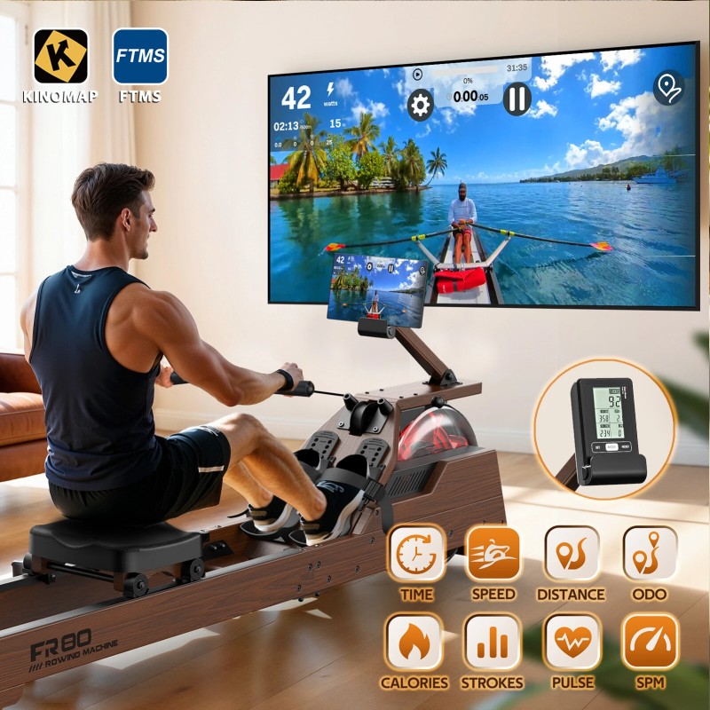 Bominfit FR80B puinen vesisoutulaite FSC-sertifioitu taittuva 14 litran säiliöllä ja Bluetoothilla