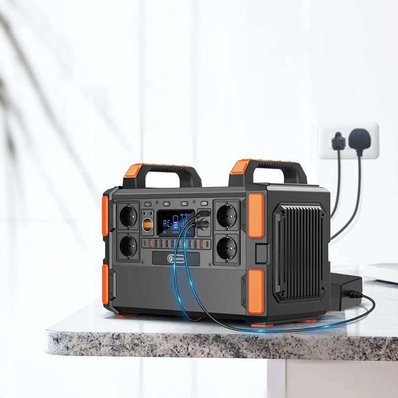 FlashFish kannettava voimalaitos 1000W 1048Wh LiFePO4-akku aurinkolataus retkeilyyn