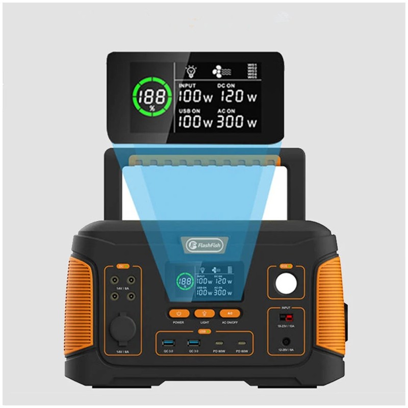 FlashFish J1000plus kannettava voimalaitos 932,4Wh aurinkogeneraattori hätävaravirtalähde 1000W 60W PD-tyyppinen lataus
