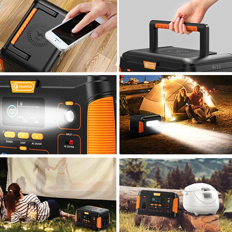 FlashFish J1000plus kannettava voimalaitos 932,4Wh aurinkogeneraattori hätävaravirtalähde 1000W 60W PD-tyyppinen lataus