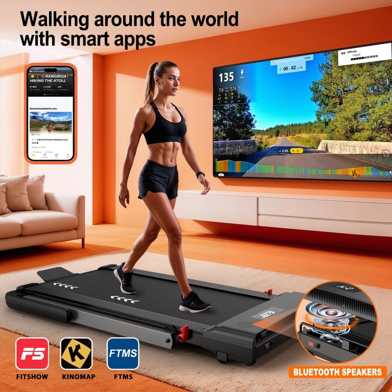 Bominfit FT50 nelitoiminen älykävelymatto 12 km/h 2,5 hv hiljainen taitettava LED-näytöt