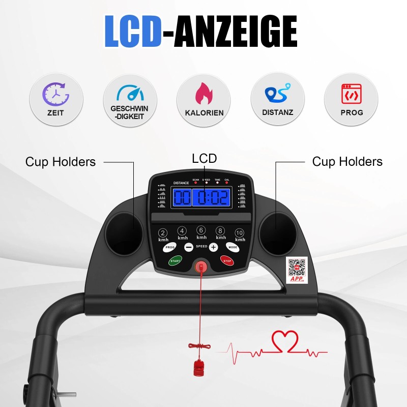 Bominfit Q30-5 taittuva juoksumatto 2,5hv 1–12km/h älyappi led-näyttö 120kg kantavuus