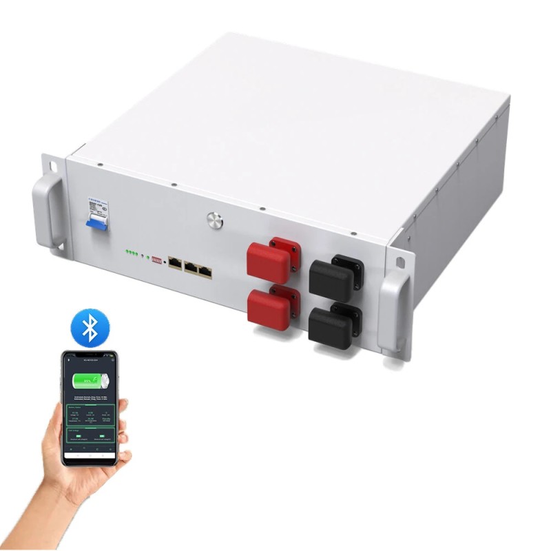 LiFePO4 51,2V 100/120/150Ah litiumakku akkunhallintajärjestelmällä bluetoothilla kotiin aurinkoenergian varastointi