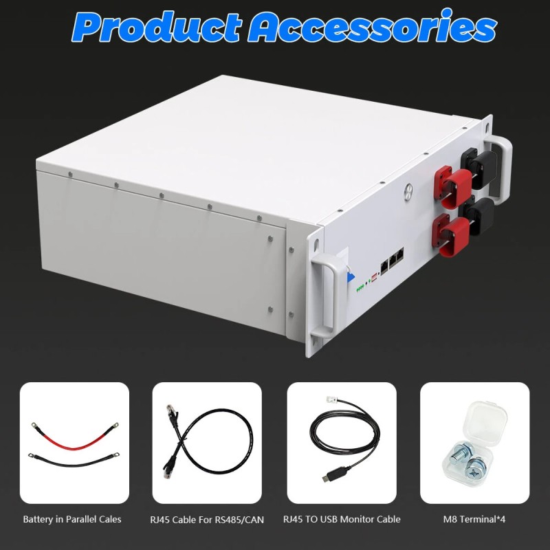 LiFePO4 51,2V 100/120/150Ah litiumakku akkunhallintajärjestelmällä bluetoothilla kotiin aurinkoenergian varastointi