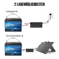 UBETTER LiFePO4 100Ah kompakti 12,8V litiumakku 100A BMS matkailuautoon