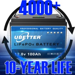 UBETTER LiFePO4 100Ah kompakti 12,8V litiumakku 100A BMS matkailuautoon