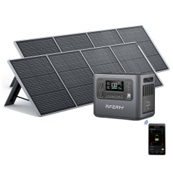 Aferiy P210 2400W 2048Wh kannettava voimalaitos sovellustuki kaksi S200A1 200W aurinkopaneelia