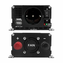 Lvyuan aurinkosähköinvertteri tasavirta 12V vaihtovirta 220V 500W (1500W huippu) kannettava EU-pistoke