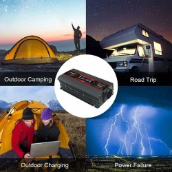 Lvyuan F-2000A muokattu siniaaltoinvertteri LCD-näytöllä 12 V–230 V 800 W jatkuva 2000 W huipputeho