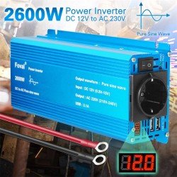 Lvyuan Foval 1000W huipputeho 2600W puhdas siniaaltoinvertteri 12V 230V EU-pistoke
