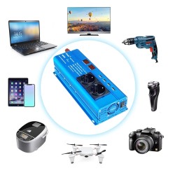 Lvyuan 12 V 1000 W puhdas siniaaltoinvertteri F-1000P led-näyttö eu-pistoke 2 ac- ja 4 usb-porttia