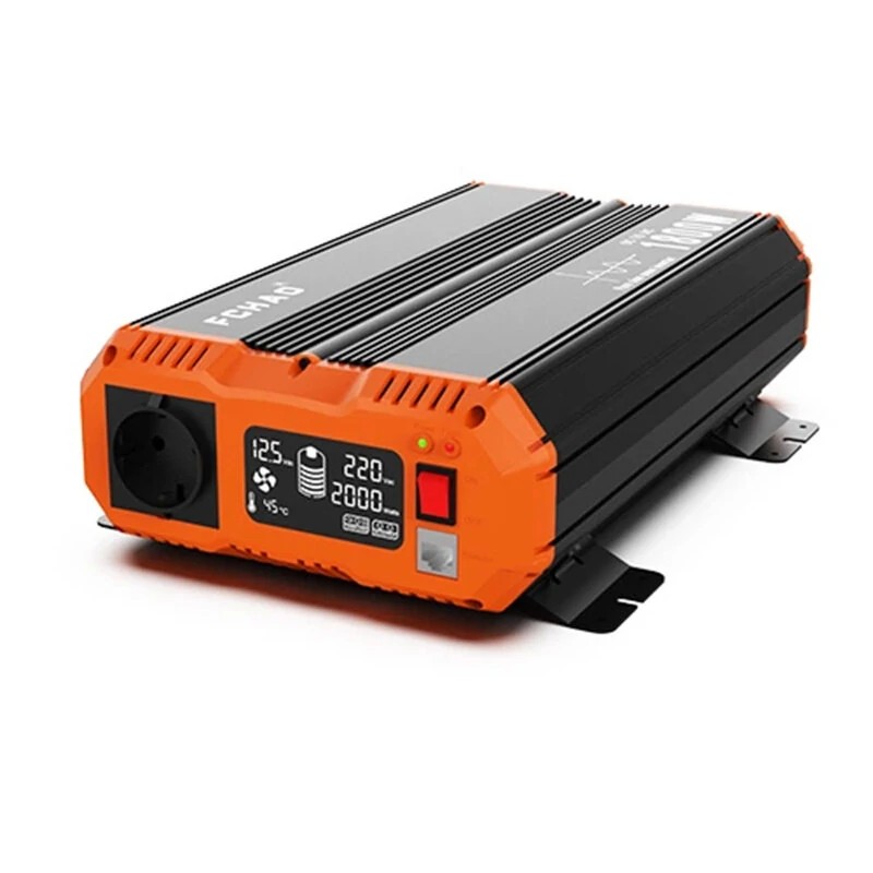 FCHAO PSC-1800W 1800W 3600W huippu puhdas siniaaltoinvertteri 12V 24V kaukosäätö EU-pistorasia