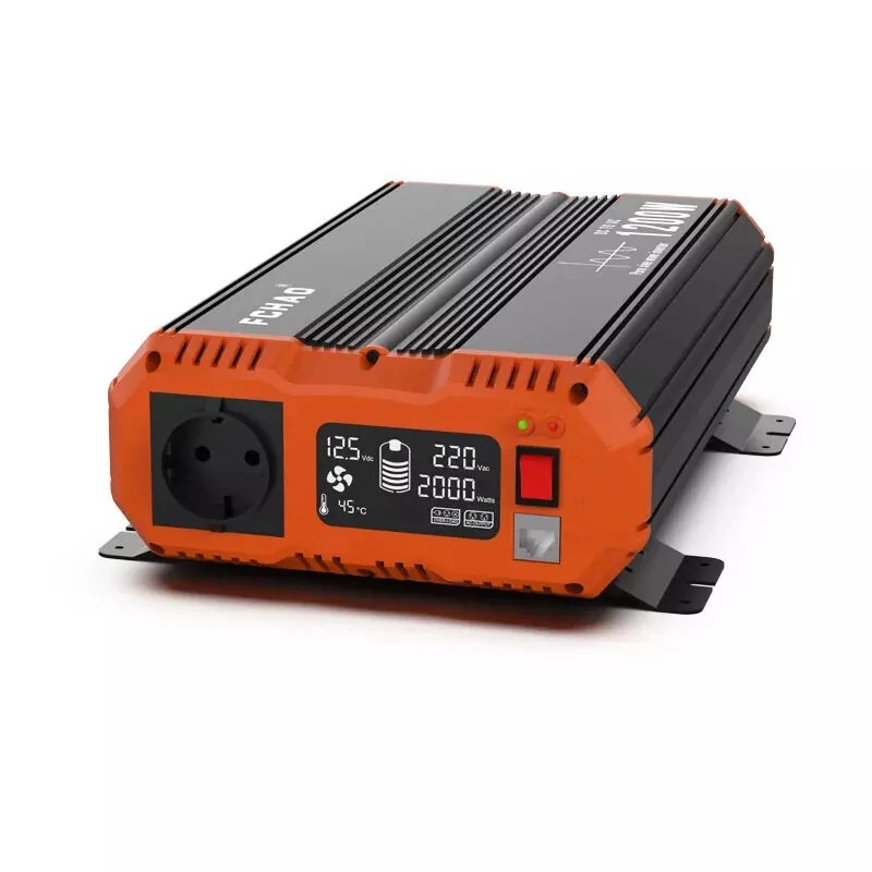 FCHAO PSC-1200W puhdas siniaalto invertteri 1200W (huipputeho 2400W) 12V/24V 230V LCD-näyttö EU-pistorasia