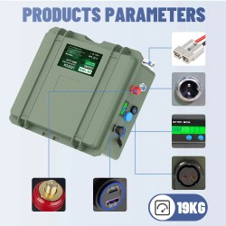 IPRee LiFePO4 12V 100Ah 140Ah 200Ah akkupaketti akkuhallinta BMS 6000+ sykliä langaton USB-lähtö QC-pikalataus kalastusvene