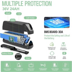 Varstrom g80 36v 24ah 864wh sähköpyörän akku lg 21700 30a bms xt60 4a laturi