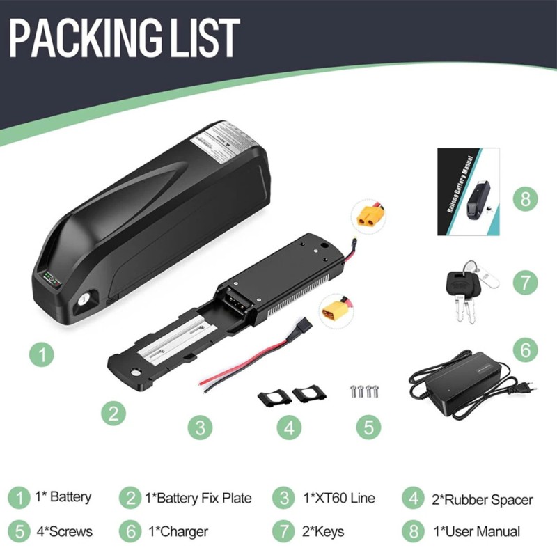 Varstrom g80 36v 24ah 864wh sähköpyörän akku lg 21700 30a bms xt60 4a laturi