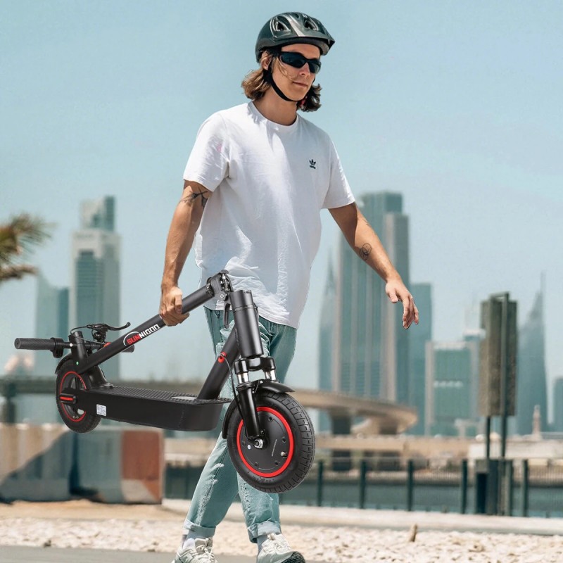 SUNNIGOO sähköpotkulauta taittuva kymmenen tuuman ilmarenkaat etujousitus pitkä toimintamatka voimakas moottori