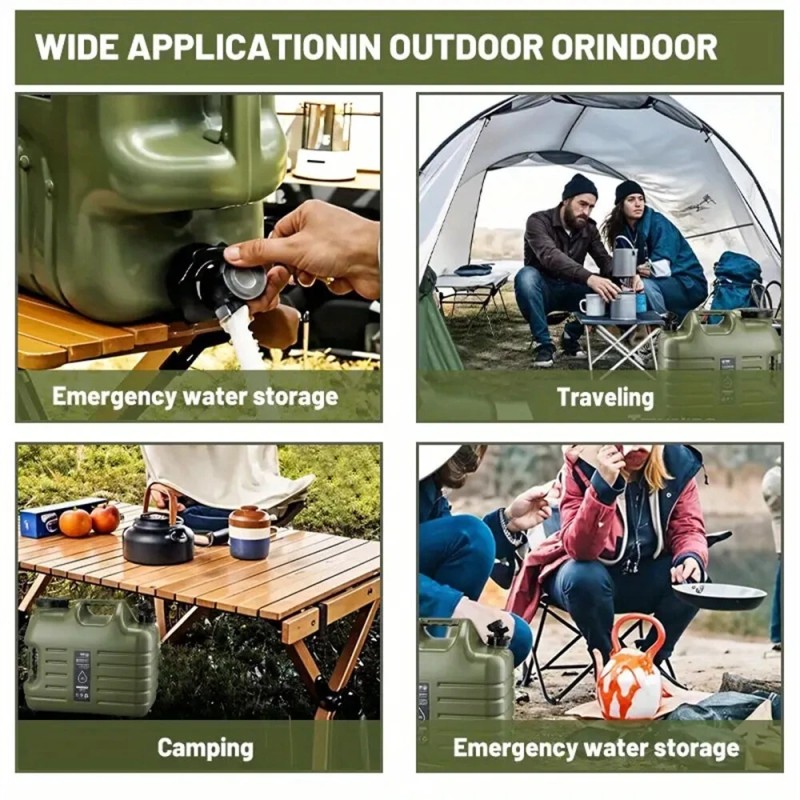 IPRee kannettava 18,5 l vesisäiliö hanalla retkeilyyn piknikille autoon ulkokäyttöön