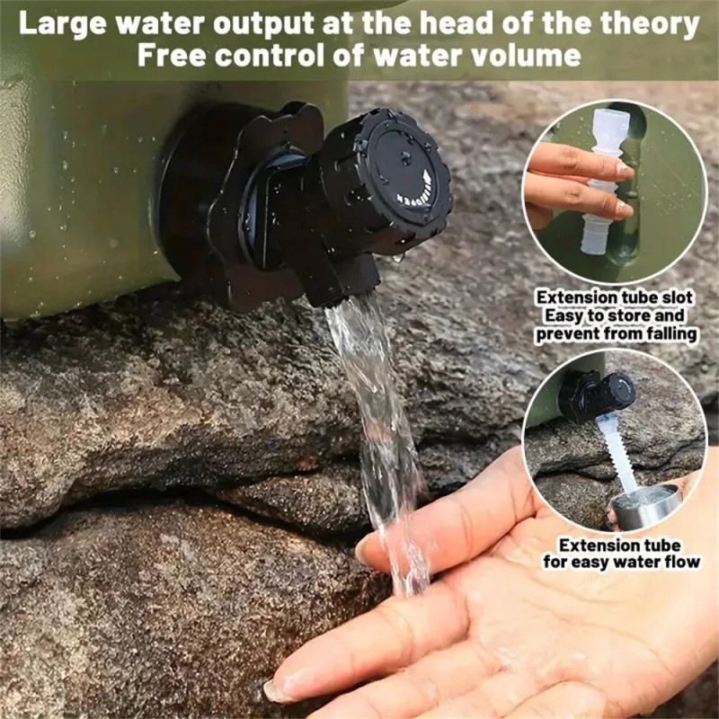 IPRee kannettava 18,5 l vesisäiliö hanalla retkeilyyn piknikille autoon ulkokäyttöön