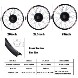 CSC SW900 MTX 48V 1000W takapyörän napamoottorin muunnossarja 45-55 km/h harjaton 26/27,5/29/700C