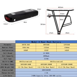 ChamRider malli A 48V 24Ah taka-akku LG 21700 50A akkuhallinta 4A laturi yhteensopiva 250W–2000W moottoreille