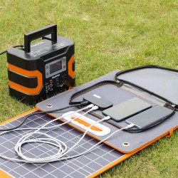 FlashFish TSP18V taitettava aurinkopaneeli 100W 18V kannettava aurinkolaturi USB-C 65W USB-A 18W DC-lähtö