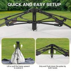 IPRee automaattiteltta 3–4 henkilölle aurinkosuoja ja hyönteissuoja sisä- ja ulkokäyttöön