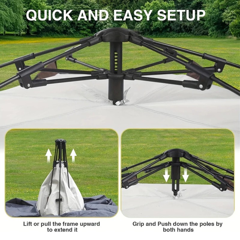 IPRee automaattiteltta 3–4 henkilölle aurinkosuoja ja hyönteissuoja sisä- ja ulkokäyttöön