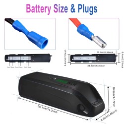 HANIWINNER HA193 48V 13Ah 624Wh alaputken akku laturi mukana 20A BMS-suojalevy sopii 250–750W moottoreille