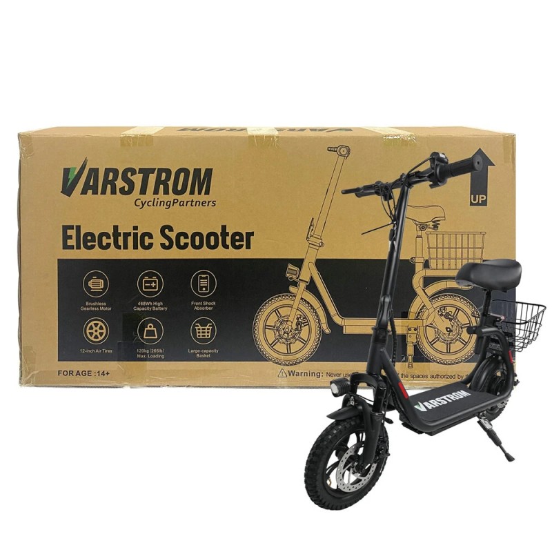 VARSTROM VS50 sähköpotkulauta 500W 36V 13Ah akku 35km toimintamatka taitettava 12-tuumaiset renkaat