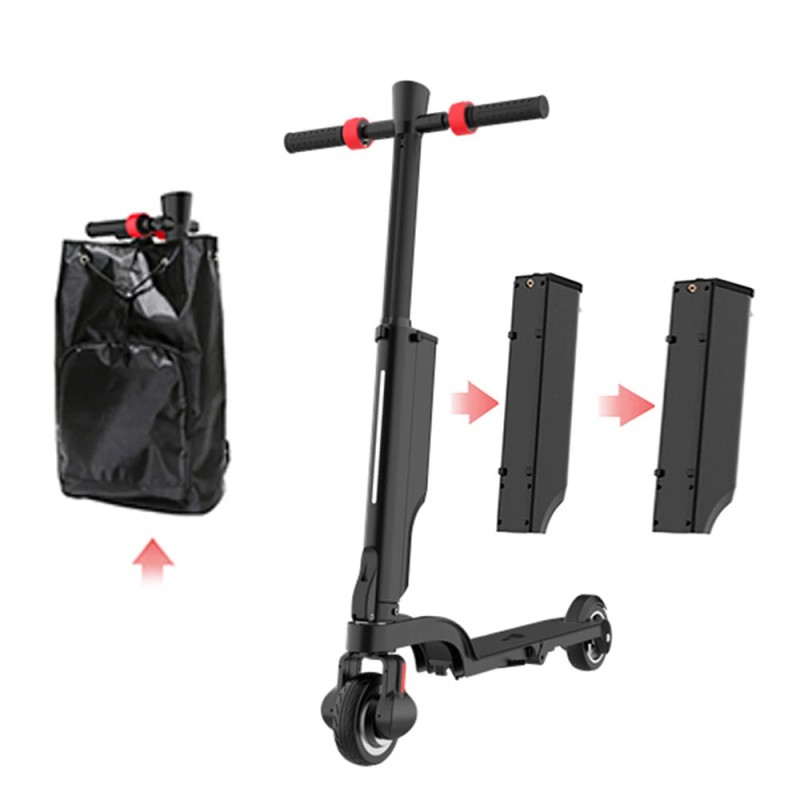 HX X6 sähköpotkulauta 36 voltin 250 watin moottorilla viiden ampeeritunnin akulla ja lisäakuilla