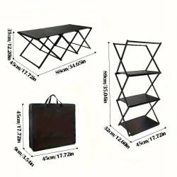 IPRee ultrakevyt kaksitoiminen taitettava ulkokäyttöön tarkoitettu monikerroksinen säilytyspöytä