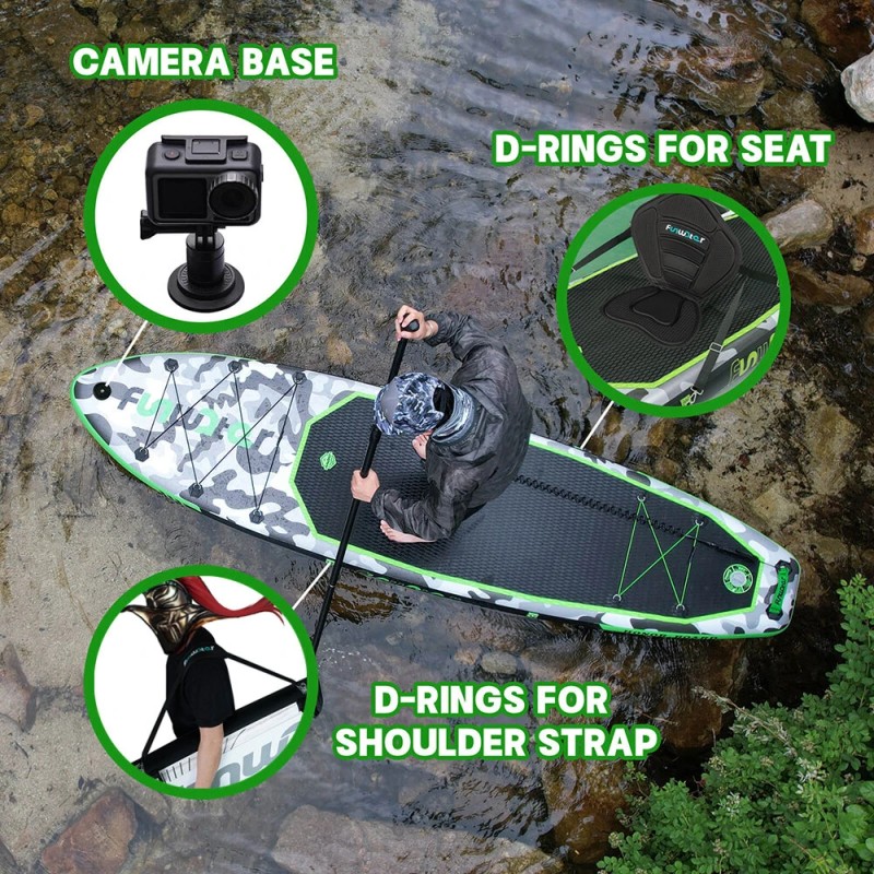 FunWater ilmatäytteinen sup-lauta 330x84x15 cm 150 kg kantavuus istuin mela reppu