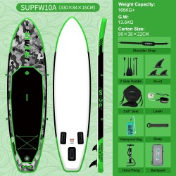 FunWater ilmatäytteinen sup-lauta 330x84x15 cm 150 kg kantavuus istuin mela reppu