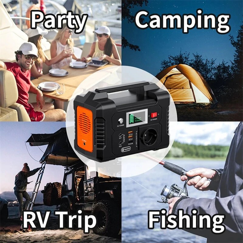 FlashFish E200 kannettava 200 W virtalähde 40800 mAh aurinkoladattava 220 V AC-pistoke USB- ja DC-portit