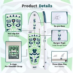 FunWater ultrakevyt ilmatäytteinen sup-lauta 320x83x15 cm kaikki varusteet mukana