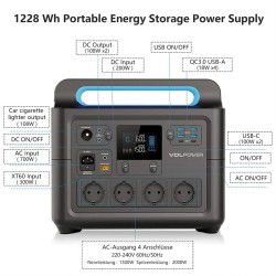 VDL HS1500 1228,8 Wh 1500 W kannettava aurinkovoimala litiumrautafosfaattiakku