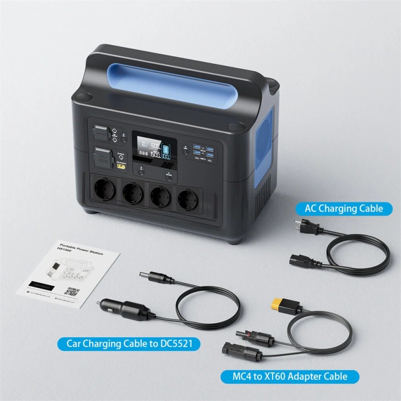 VDL HS1500 1228,8 Wh 1500 W kannettava aurinkovoimala litiumrautafosfaattiakku