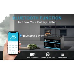 TTWEN 12V 100Ah LiFePO4 akku Bluetoothilla 100A BMS matkailuautoihin ja aurinkojärjestelmiin