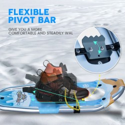 FUNWATER 19-tuumaiset kevyet lasten lumikengät alumiinirunko nastat säädettävät sauvat kantokassi SOPWSS0009