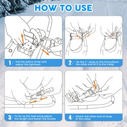 FUNWATER 19-tuumaiset kevyet lasten lumikengät alumiinirunko nastat säädettävät sauvat kantokassi SOPWSS0009