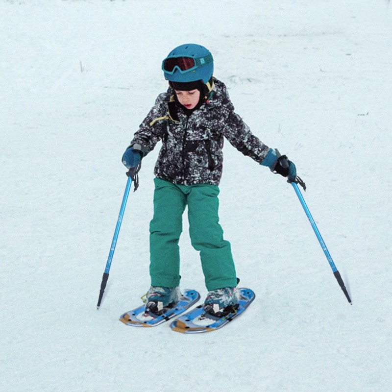 FUNWATER 19-tuumaiset kevyet lasten lumikengät alumiinirunko nastat säädettävät sauvat kantokassi SOPWSS0009